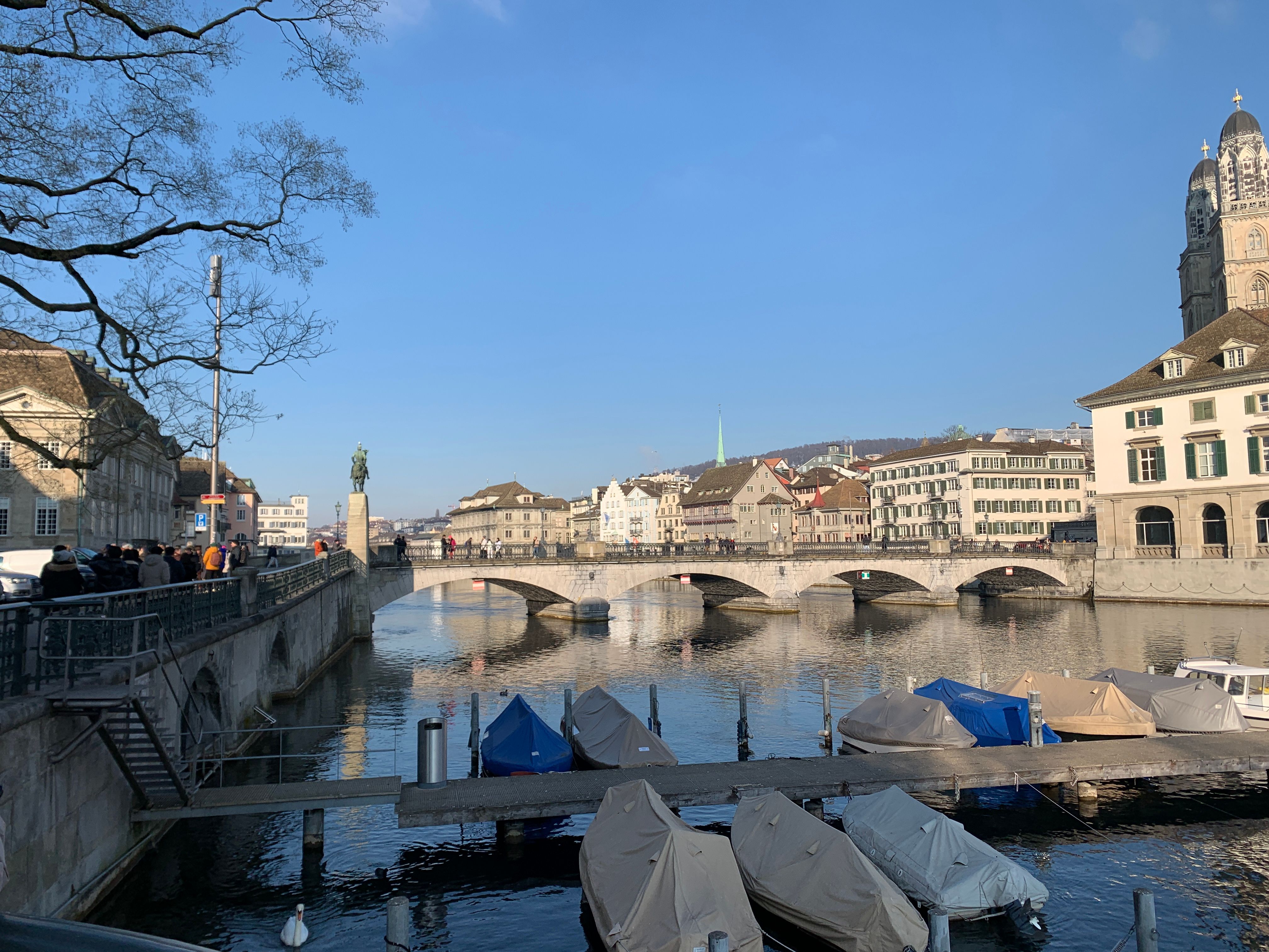Looking back towards the Munsterbrucke on a cold but brilliant day