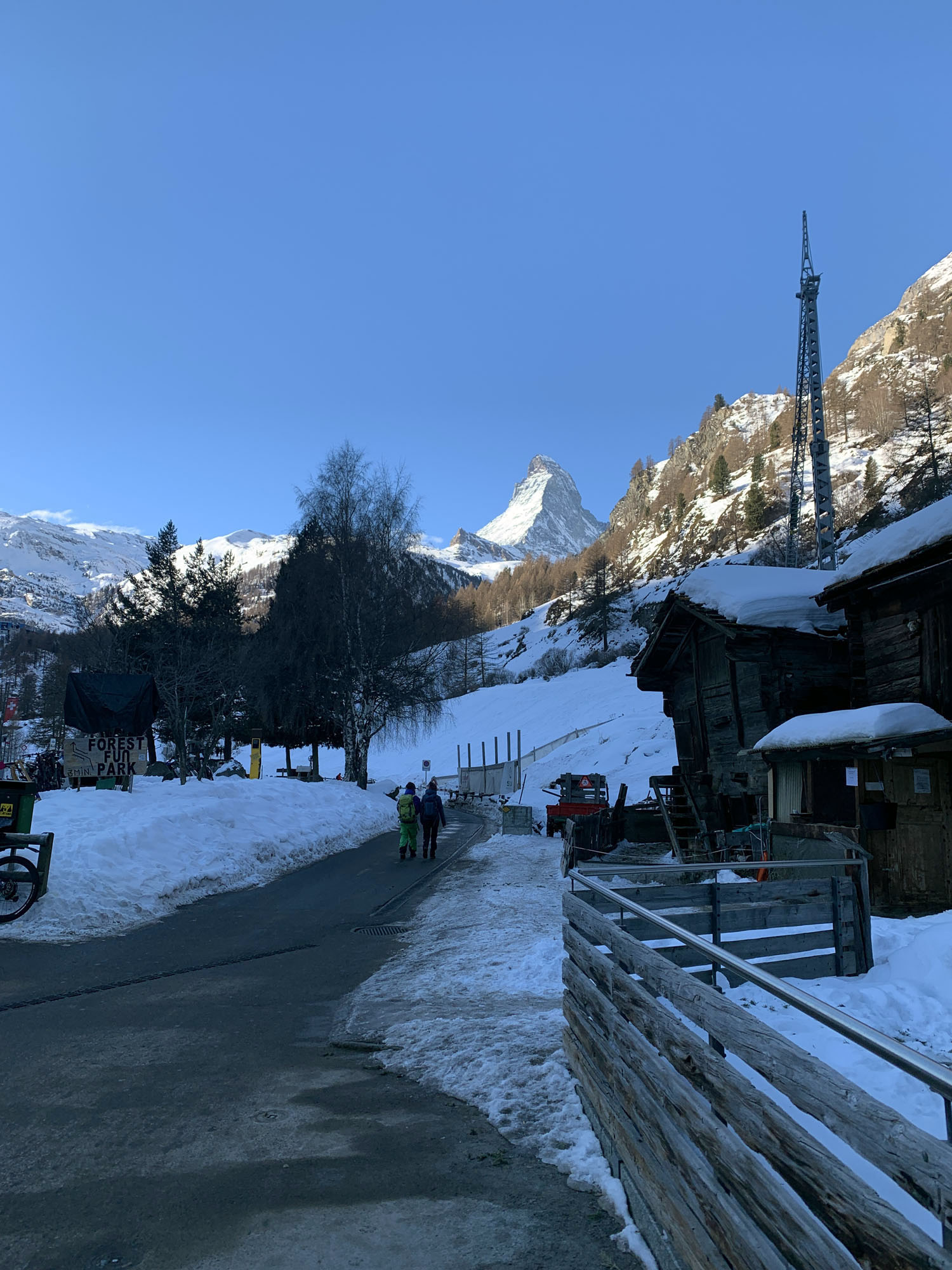 Our first glimpse of the Matterhorn.